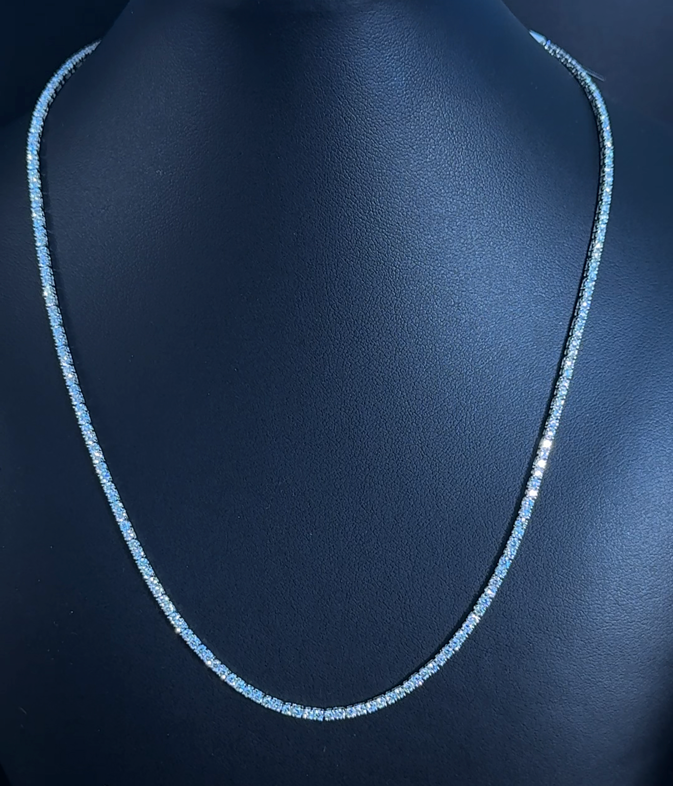 5.03ctw Round Lab Diamond 14kt White Gold Tennis Necklace