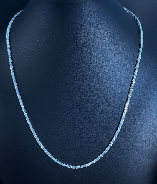 5.03ctw Round Lab Diamond 14kt White Gold Tennis Necklace