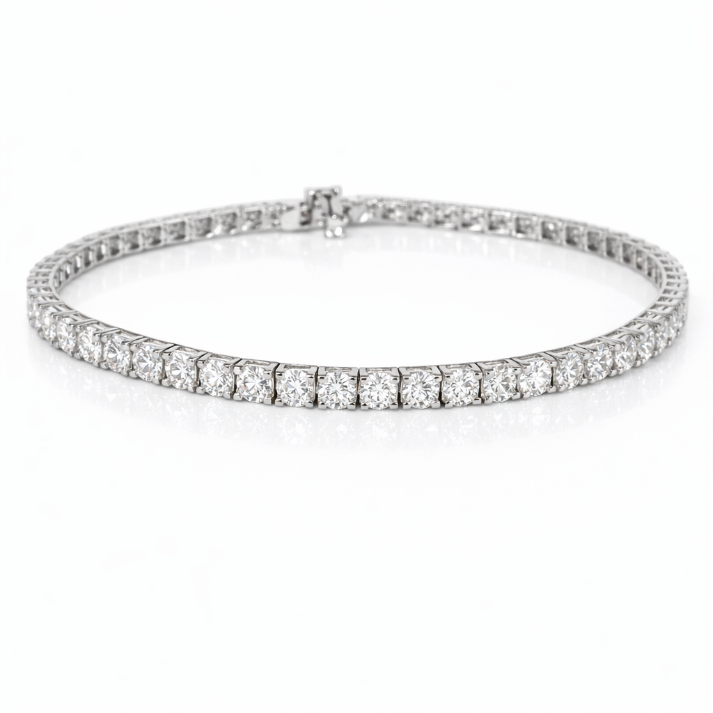 14kt White Gold Round Lab Diamond Tennis Bracelet 4.99 ctw