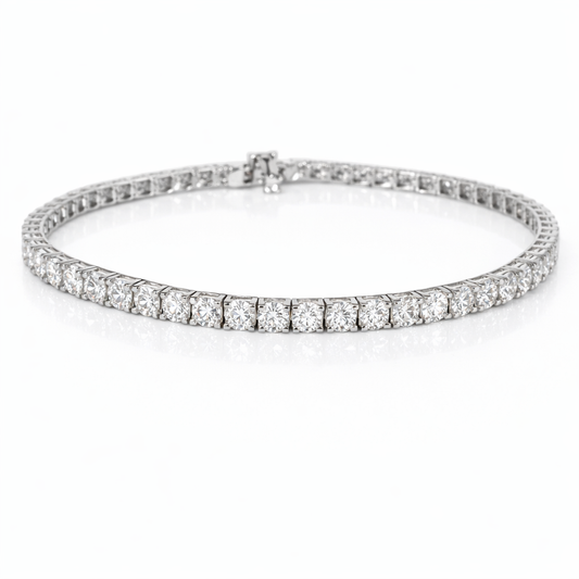 14kt White Gold Round Lab Diamond Tennis Bracelet 4.99 ctw