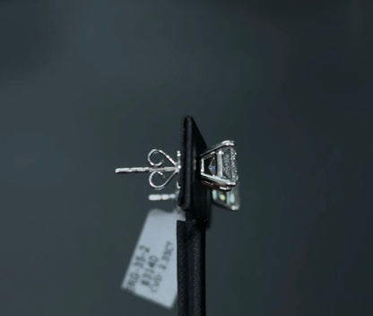 2.35CTW Princess Cut Lab Diamonds 14Kt White Gold Stud-Earrings SKU: ERG-35-2