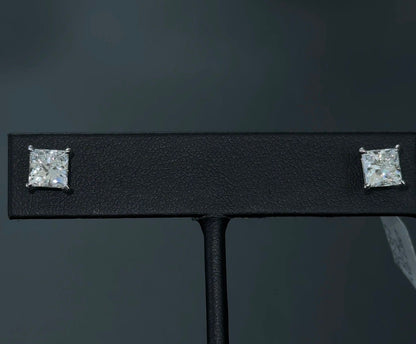 2.35CTW Princess Cut Lab Diamonds 14Kt White Gold Stud-Earrings SKU: ERG-35-2