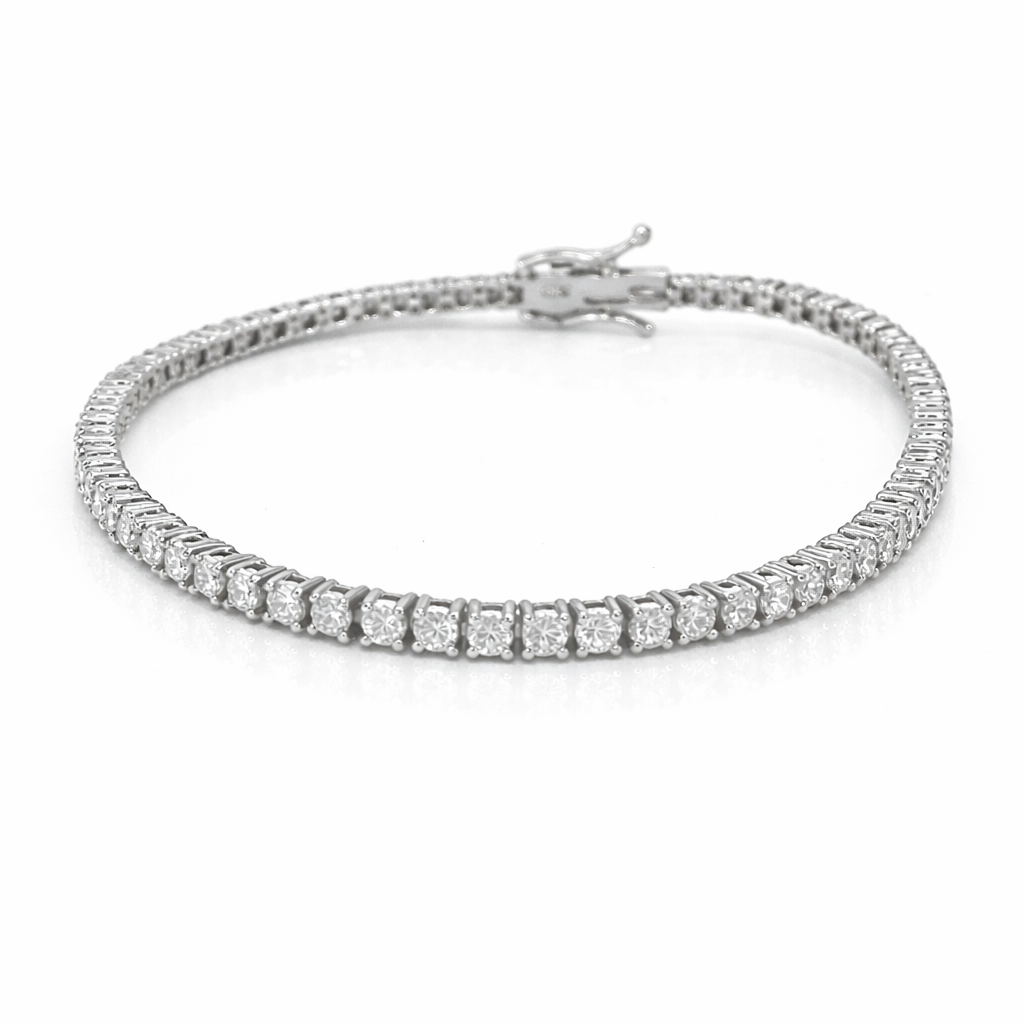 14kt White Gold Round Lab Diamond Tennis Bracelet 2.71ctw