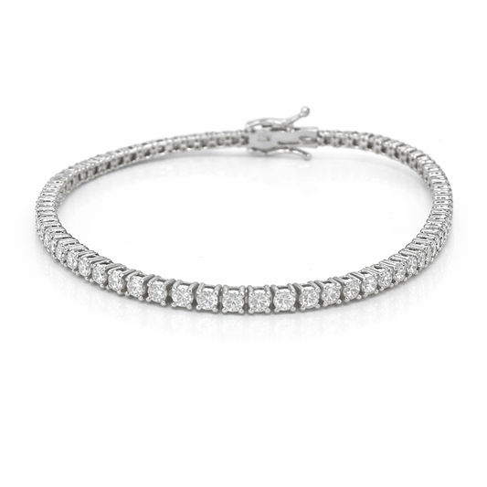 14kt White Gold Round Lab Diamond Tennis Bracelet 2.71ctw