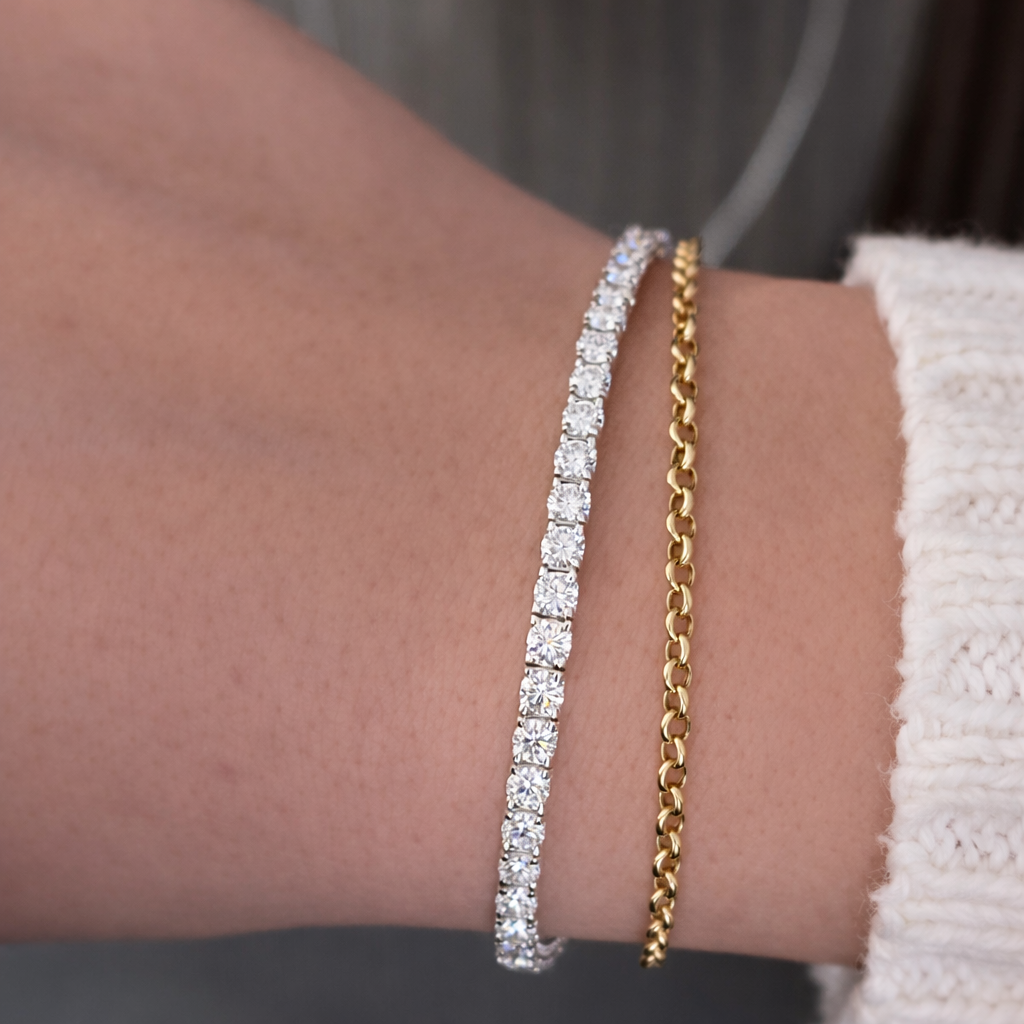 14kt White Gold Round Lab Diamond Tennis Bracelet 4.99 ctw