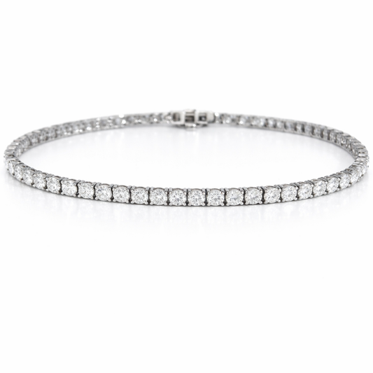 14kt White Gold Round Lab Diamond Tennis Bracelet 5.23ctw