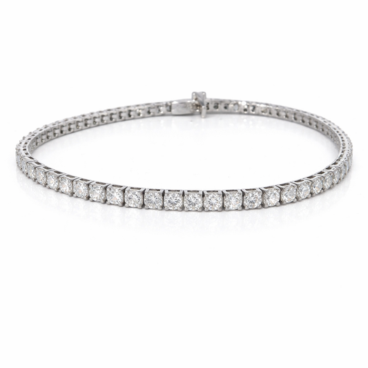 14kt White Gold Round Lab Diamond Tennis Bracelet 3.25ctw