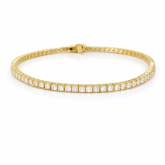 14kt Yellow Gold Round Lab Diamond Tennis Bracelet 3.05ctw