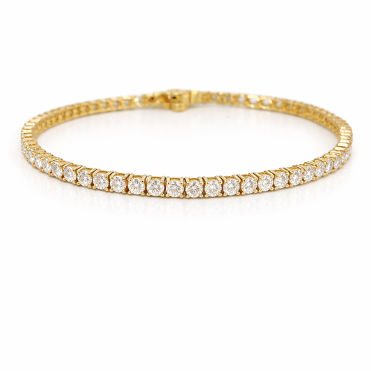 14kt Yellow Gold Round Lab Diamond Tennis Bracelet 4.85ctw