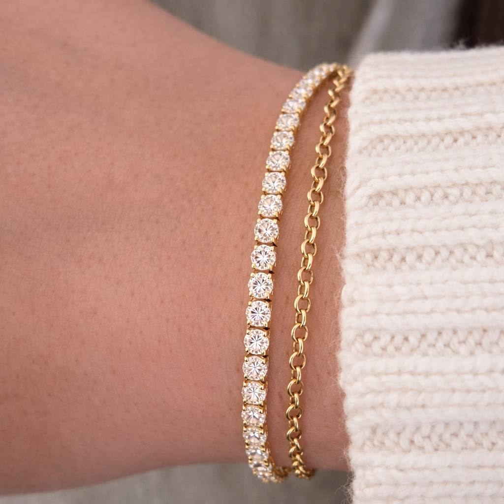 14kt Yellow Gold Round Lab Diamond Tennis Bracelet 6.69ctw