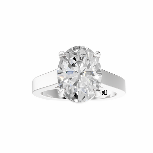 Oval European Cathedral Solitaire Setting