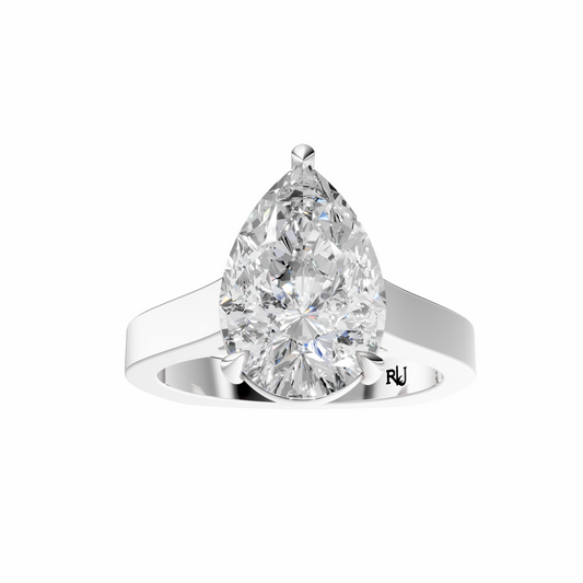 Pear European Cathedral Solitaire Setting