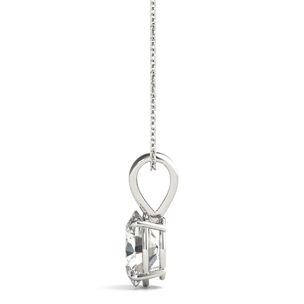 Oval Lab Diamond Unique 4-Prong Split Bail Necklace