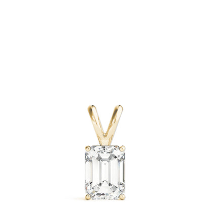 Emerald Lab Diamond 4-Prong Split Bail Necklace