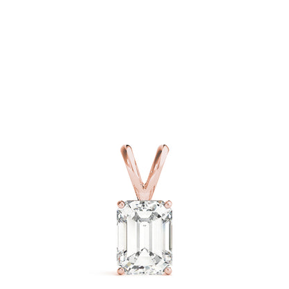 Emerald Lab Diamond 4-Prong Split Bail Necklace