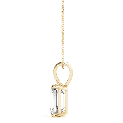 Emerald Lab Diamond 4-Prong Split Bail Necklace