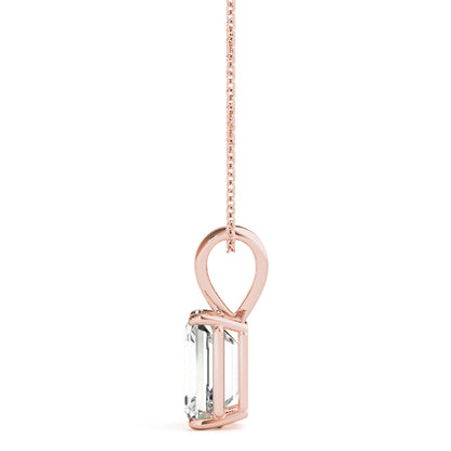 Emerald Lab Diamond 4-Prong Split Bail Necklace