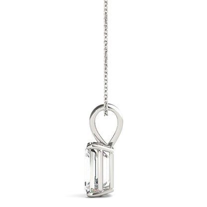 Emerald Lab Diamond 4-Prong Split Bail Necklace