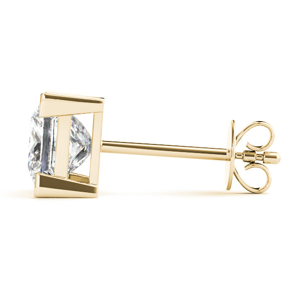 Princess Lab Diamond 4-Corner Stud Earrings