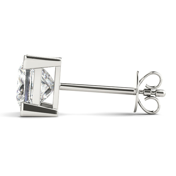 Princess Lab Diamond 4-Corner Stud Earrings