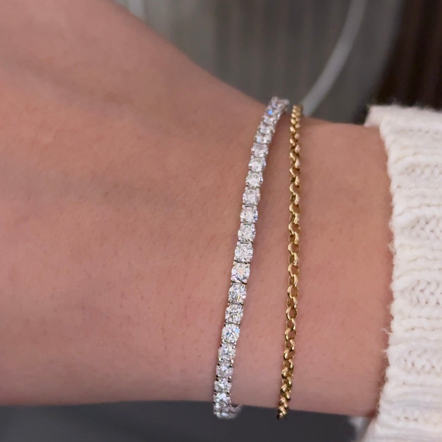 14kt White Gold Round Lab Diamond Tennis Bracelet 4.99 ctw