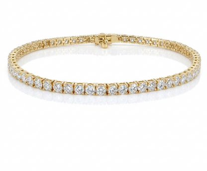 14kt Yellow Gold Round Lab Diamond Tennis Bracelet 7.03ctw