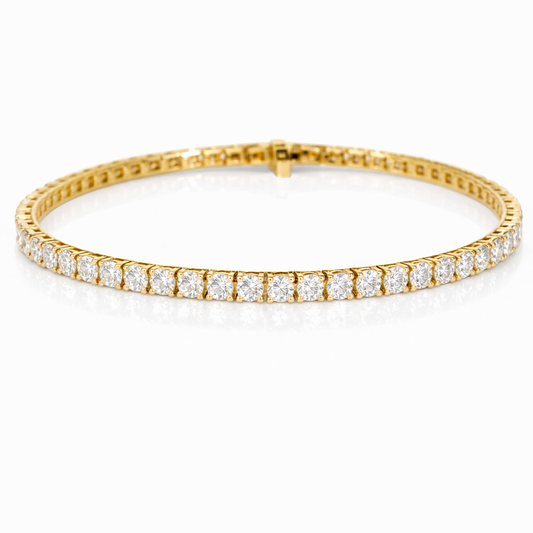 14kt Yellow Gold Round Lab Diamond Tennis Bracelet 5.21ctw