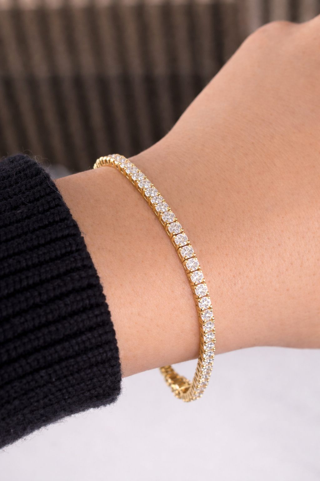 14kt Yellow Gold Round Lab Diamond Tennis Bracelet 4.85ctw