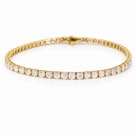 14kt Yellow Gold Round Lab Diamond Tennis Bracelet 5.72ctw
