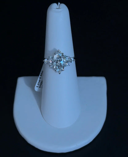 2.01ct Marquise E VS1 Lab Diamond 14kt White Gold Engagement Ring RGF-703