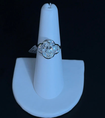 4.01ct Oval F VS1 Lab Diamond 14kt White Gold Engagement Ring RGF-756-1