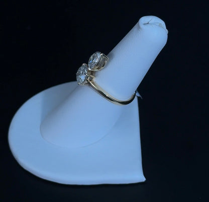 2.93ctw Pear and Round  E VVS2 Lab Diamond 14kt Yellow Gold Ring RGF-413-5
