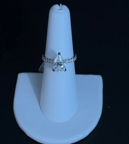 2.02ct Pear E VVS2 Lab Diamond 14kt White Gold Engagement Ring SR7464-PE