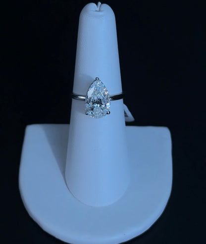 3.08ct Pear E VVS2 Lab Diamond 14kt White Gold Engagement Ring SR8161-PE