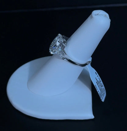 4.02ct Oval F VS1 Lab Diamond 14kt White Gold Engagement Ring RGF-751