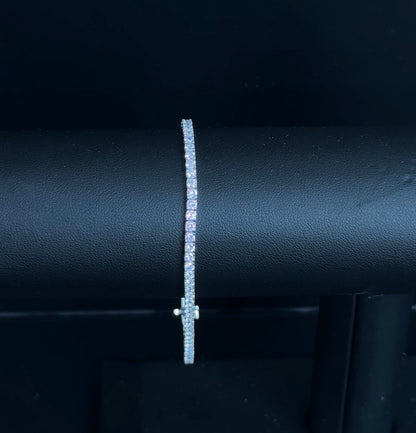 3.03ctw Round Lab Diamond 14kt White Gold 7" Tennis Bracelet
