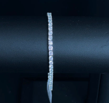 4.10ctw Round Lab Diamond 14kt White Gold 7" Tennis Bracelet