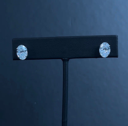 3.05ctw Oval Lab Diamond 14kt White Gold Earrings