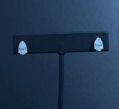2.02ctw Pear Lab Diamond 14kt White Gold Earrings