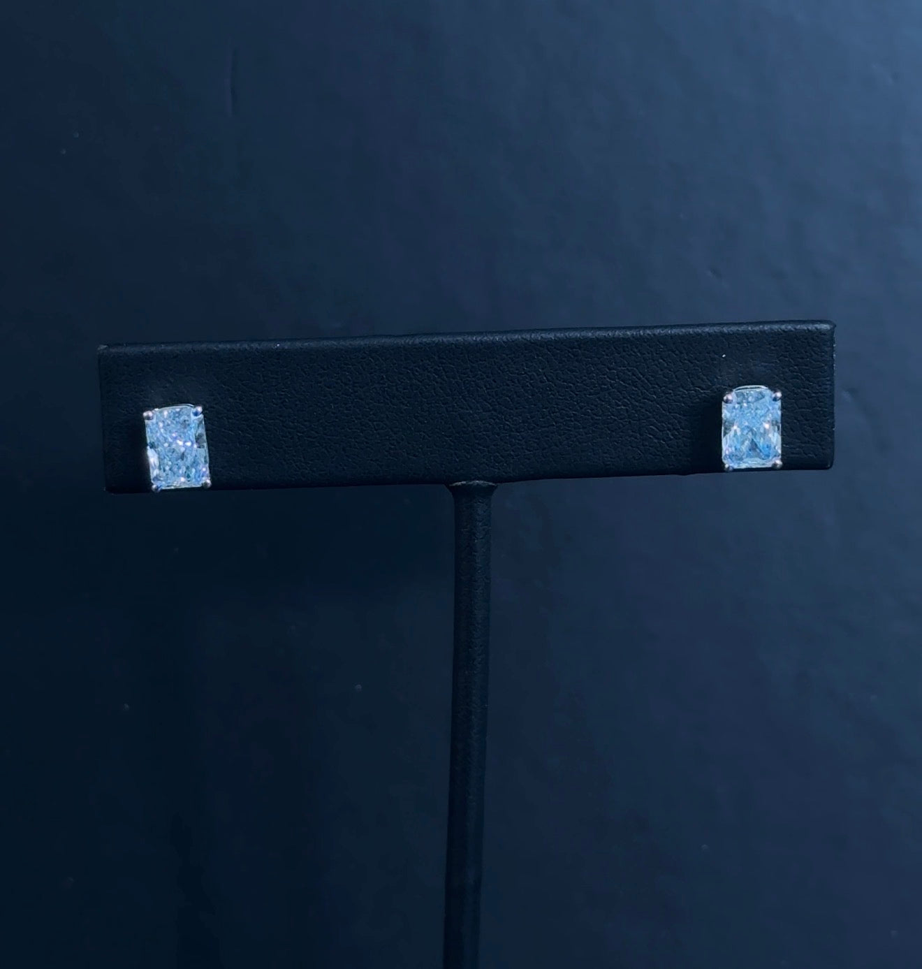 2.02ctw Radiant Lab Diamond 14kt White Gold Earrings