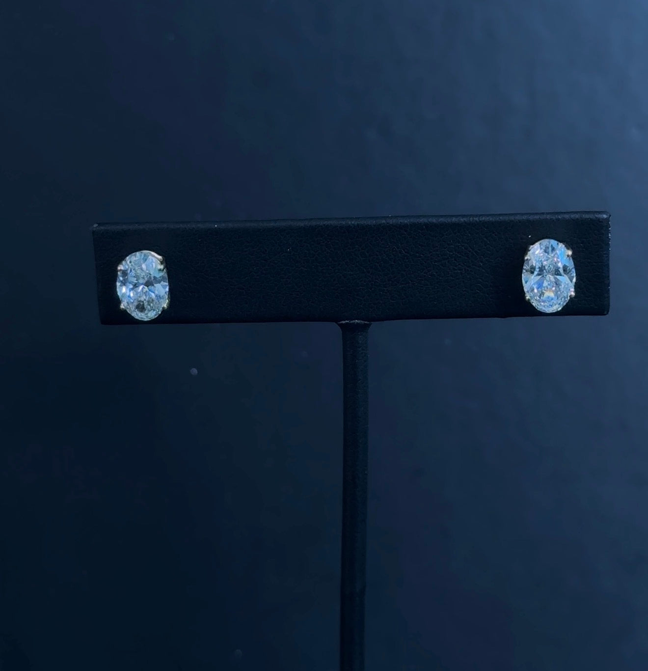 3.20ctw Oval Lab Diamond 14kt Yellow Gold Earrings