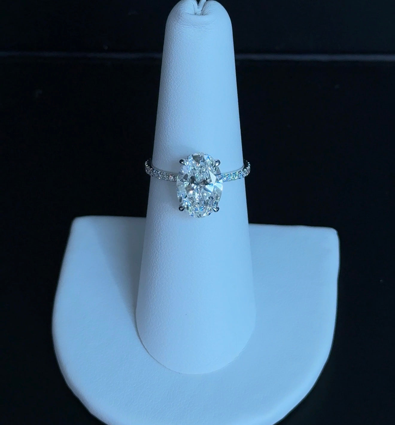 3.04ct Oval E VS1 Lab Diamond 14kt White Gold Engagement Ring RGF-237-5