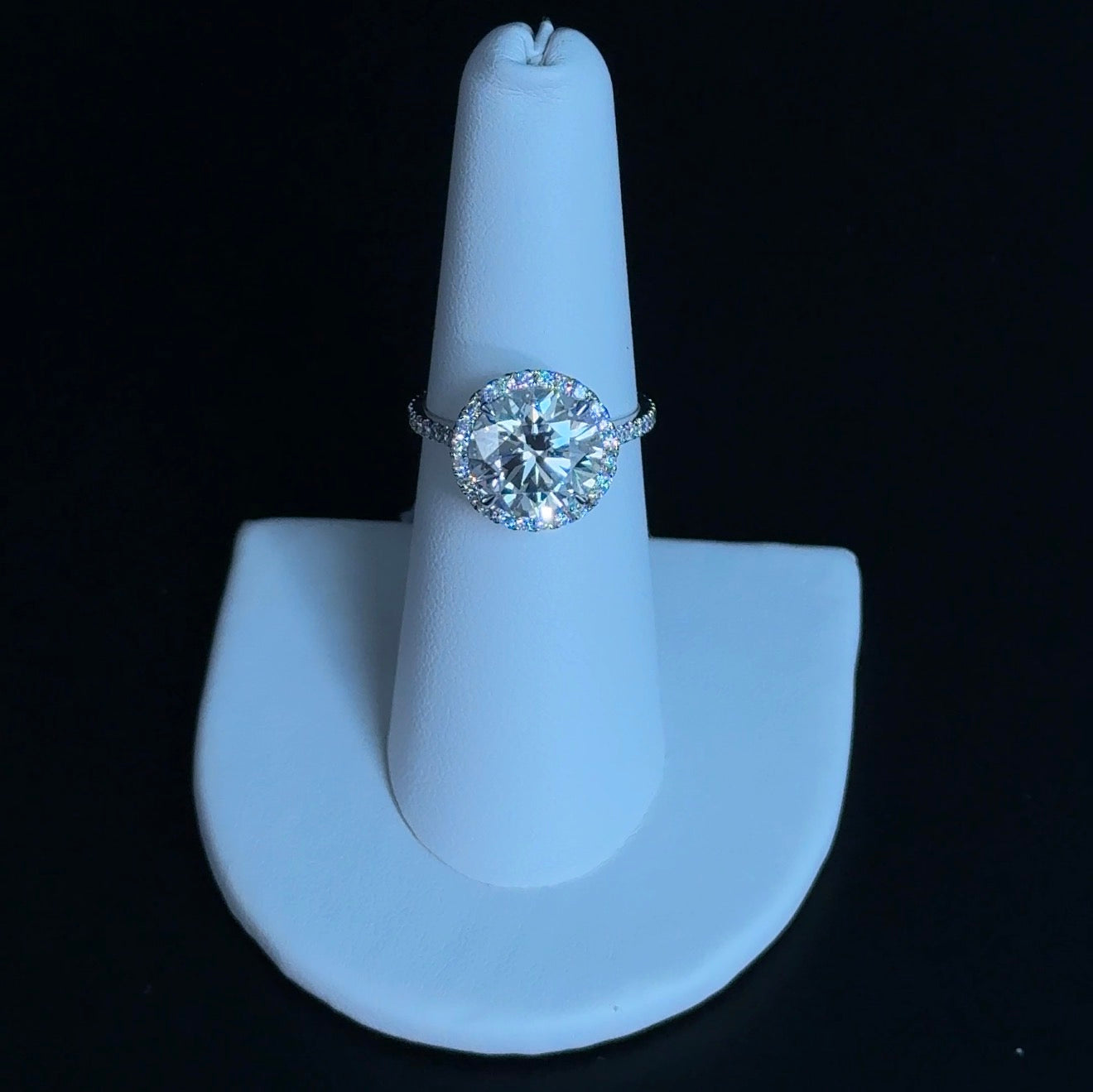 4.01ct Round E VVS2 Lab Diamond 14kt White Gold Engagement Ring RGF-490-1