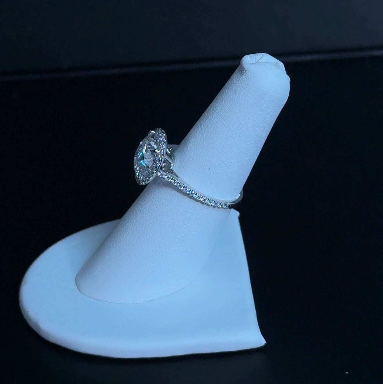 4.01ct Round E VVS2 Lab Diamond 14kt White Gold Engagement Ring RGF-490-1