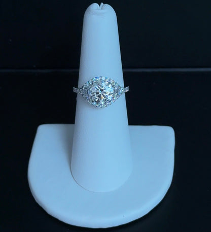 2.03ct Round E VVS2 Lab Diamond 14kt White Gold Engagement Ring RGF-583-2