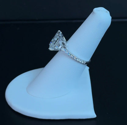 5.03ct Cushion E VVS2 Lab Diamond 14kt White Gold Engagement Ring RGF-765