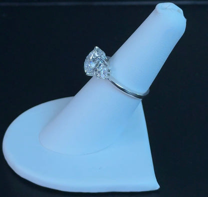 3.15ct Round E VS1 Lab Diamond 14kt White Gold Engagement Ring SA5735R-9.5
