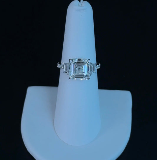 5.08ct Asscher E VS1 Lab Diamond 14kt White Gold Engagement Ring SA5631R-9.7-1