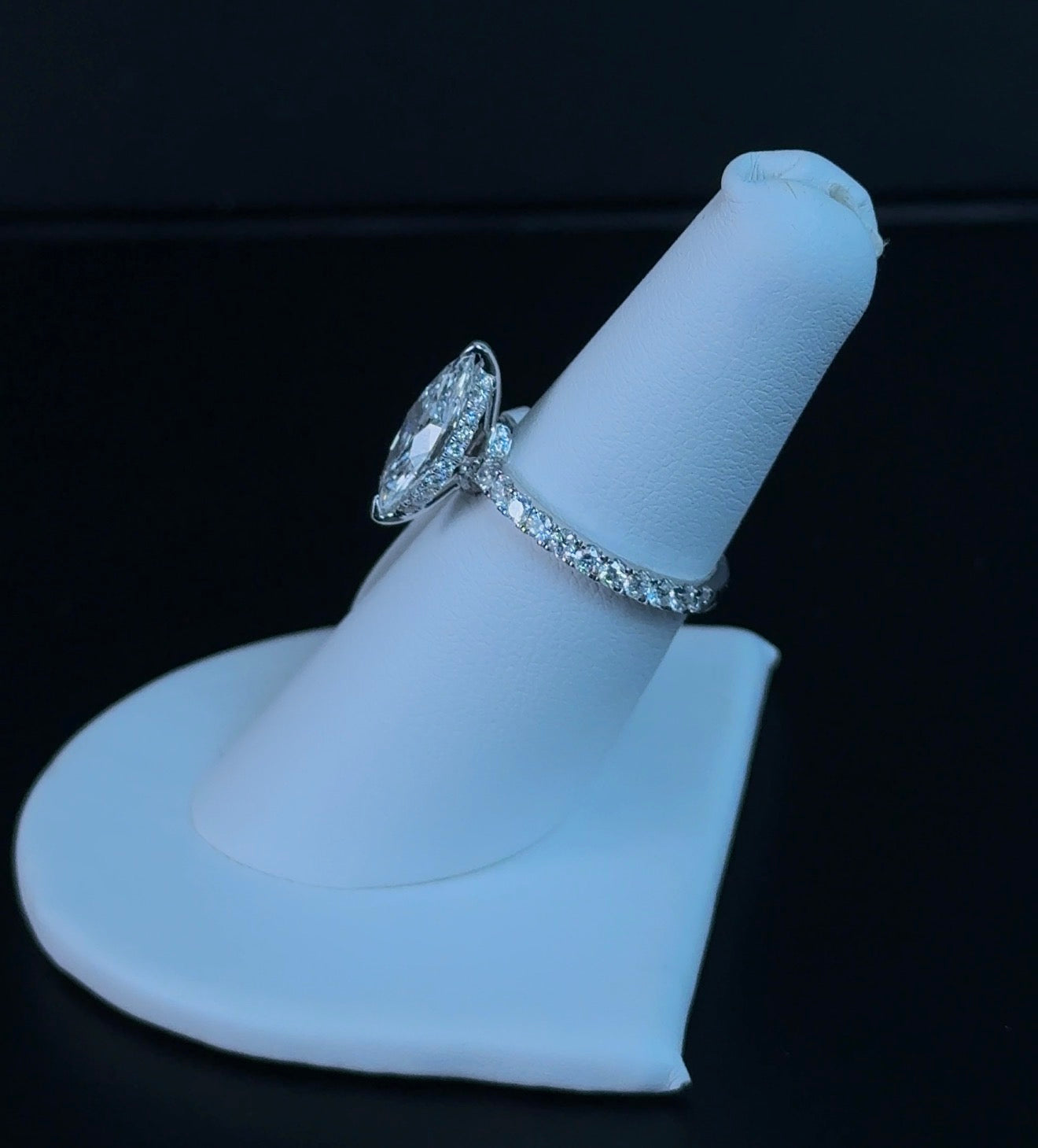 2.12ct Marquise D VS1 Lab Diamond 14kt White Gold Engagement Ring SA5505RM-13.4x6.7