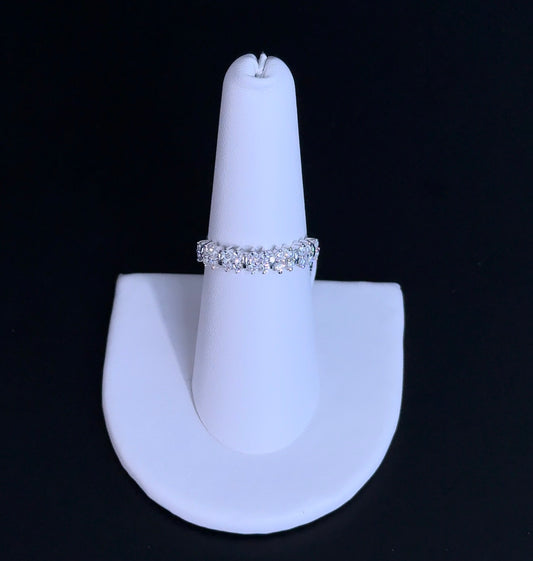 0.50ctw Marquise Lab Diamonds Sterling Silver Ring Size 8